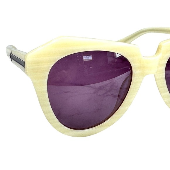 Karen Walker Number One KAS 1201456 Yellow Frame Purple Lens Sunglasses NWOT main image 5